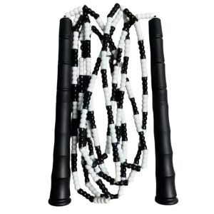 Skakanka koralikowa (miękkie koraliki) CZARNA ZEBRA
