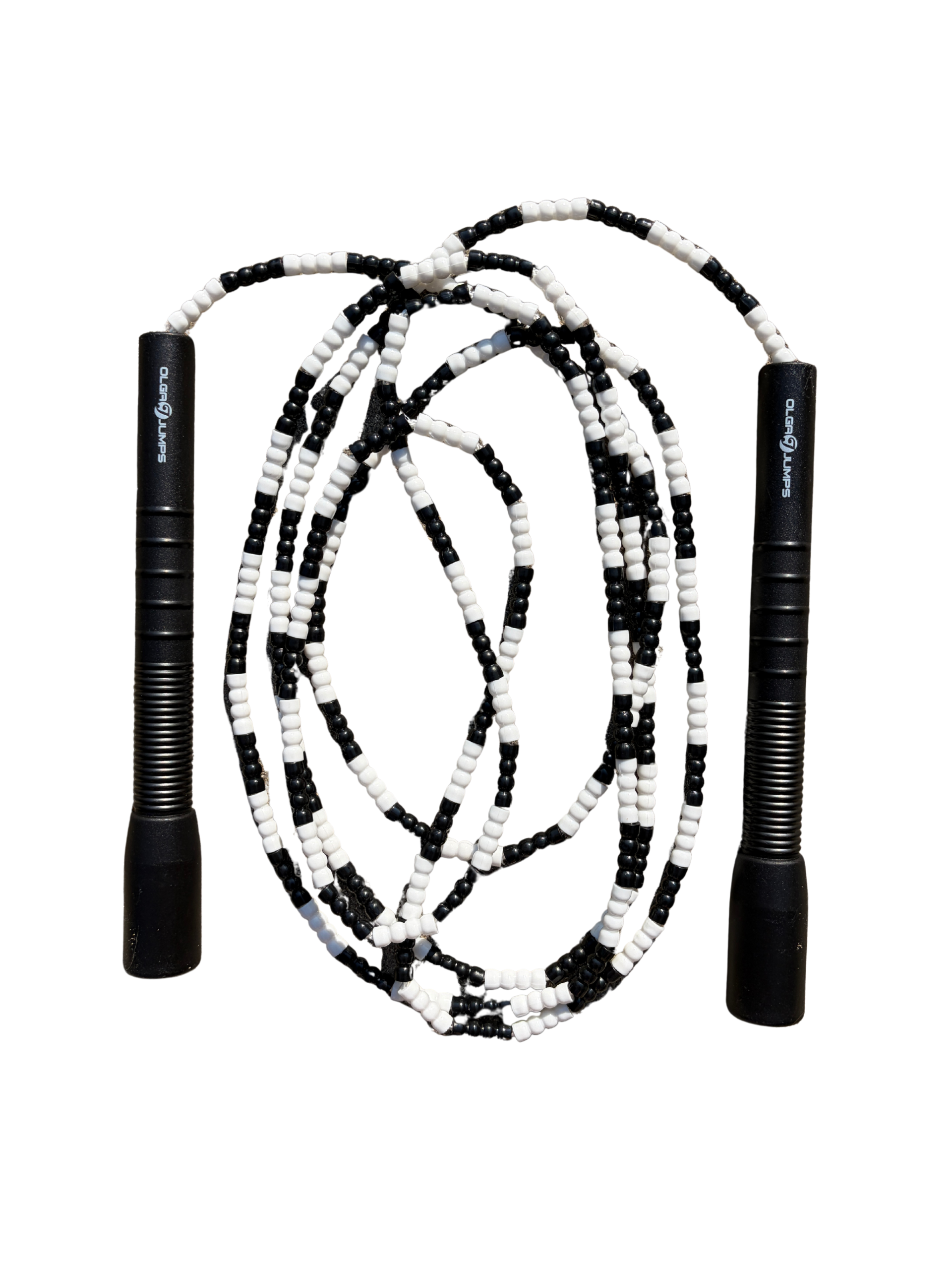 Skakanka koralikowa (miękkie koraliki) CZARNA ZEBRA